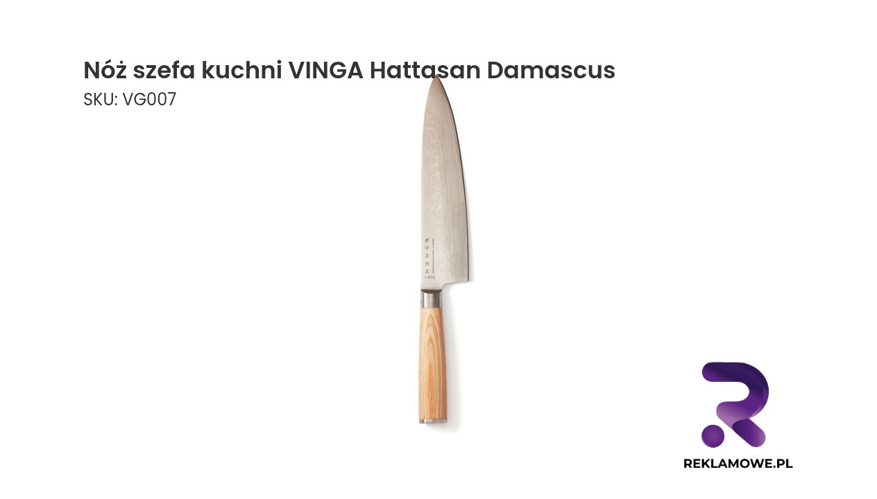 Nóż szefa kuchni VINGA Hattasan Damascus o wysokiej jakości