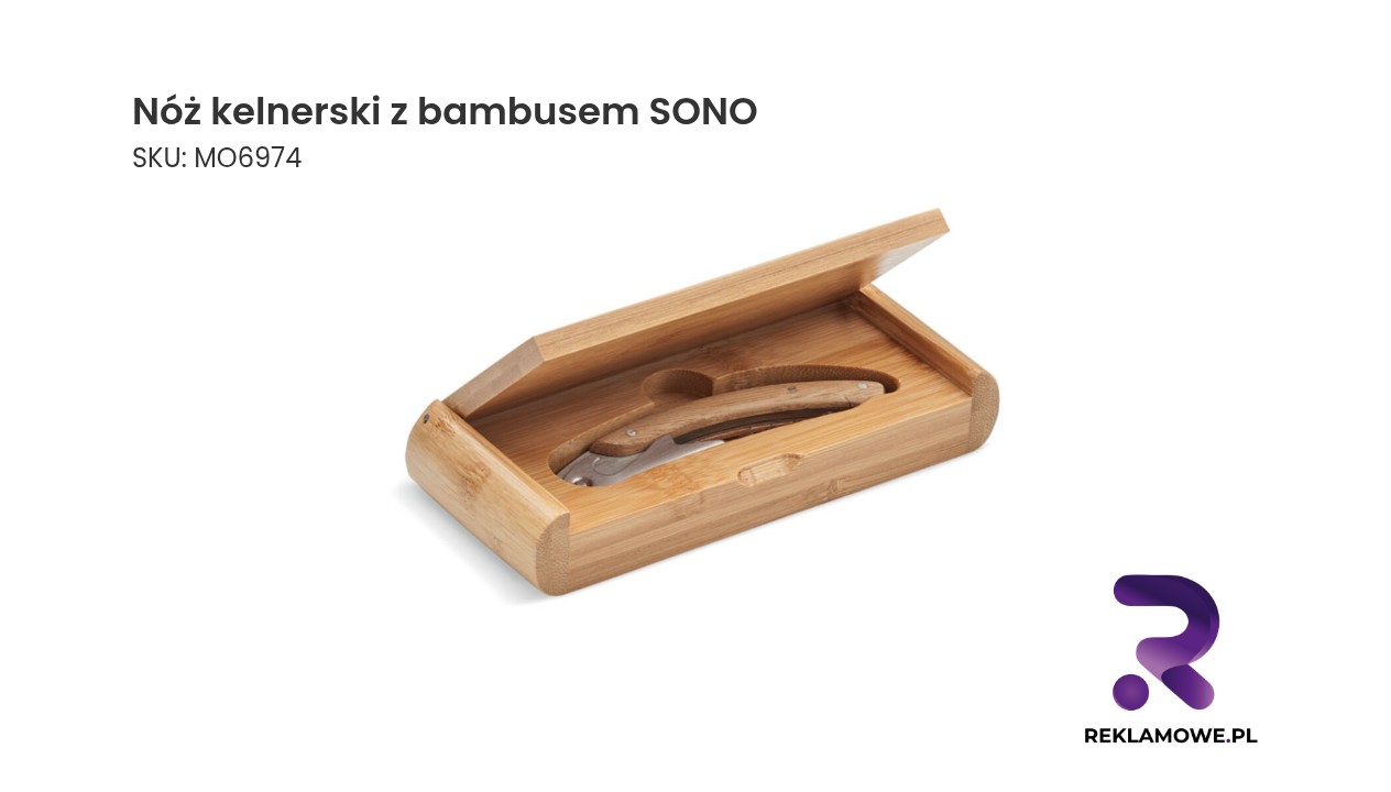 Nóż kelnerski z rękojeścią z bambusa marki SONO